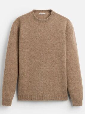 ZARA Men 100% Wool Made in Italy Fuzzy Knit Sweater Chestnut,sz XL NEW,MSRP $129